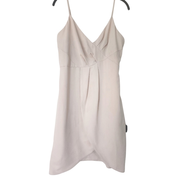 Lulus Dresses & Skirts - LULUS ivory mini wrap dress, tulip hem, size M